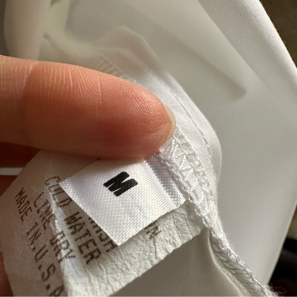 Xiaoyan Lin White Cotton Button Down Shirt Size M Unique Design Cowl Neck Resort - Picture 10 of 15